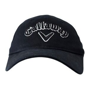 Callaway Golf Hat Mens Black Adjustable Cotton Embroidered Logo Baseball Cap